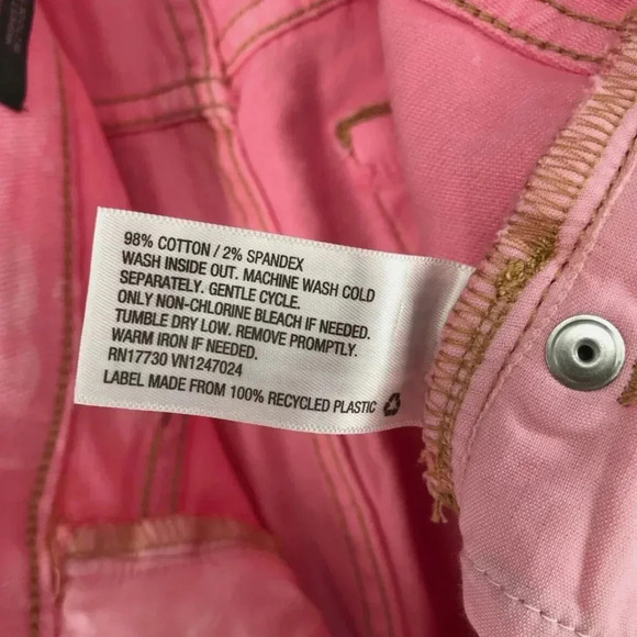 Wild Fable Pink Jeans; Highest Rise, Raw Hem - Picture 2 of 6